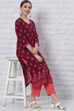 Wine LIVA Straight Kurta image number 5